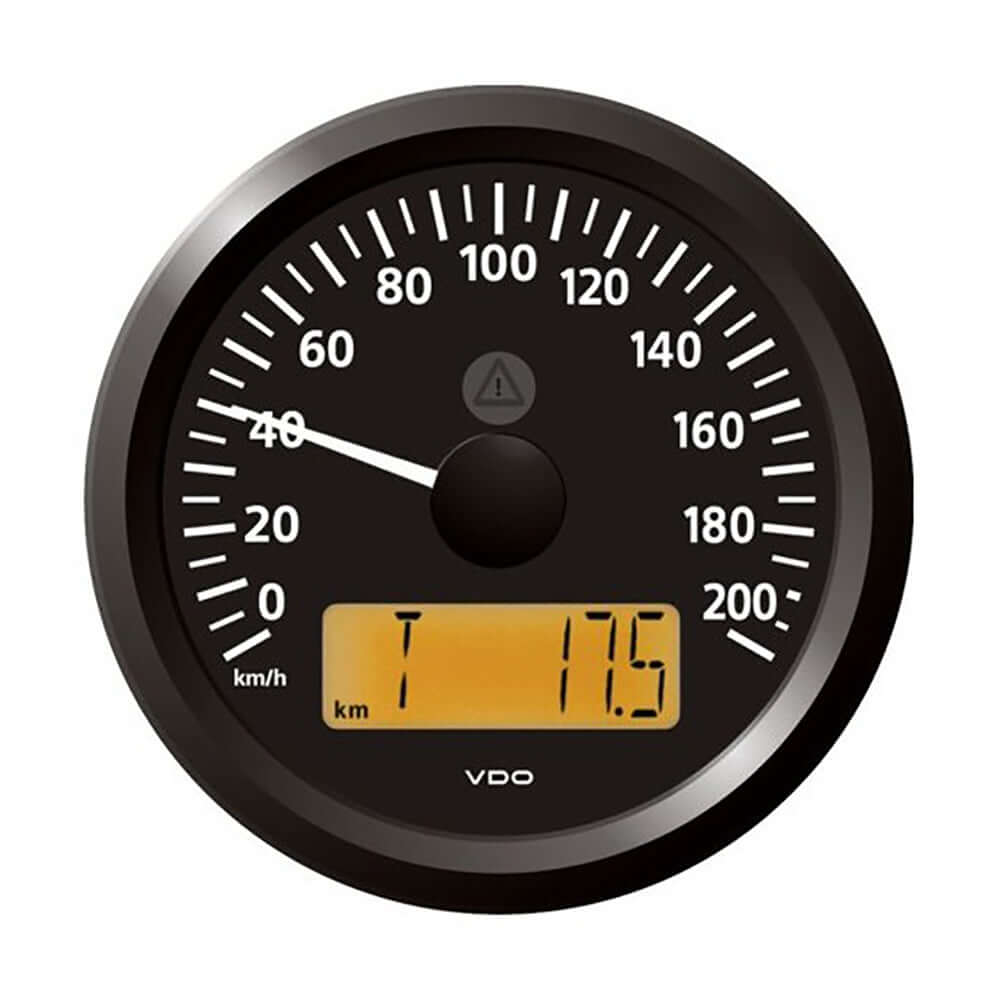 Veratron 3-3/8" (85 mm) ViewLine Speedometer - 0 to 200 KMH - 12/24V - Black Dial  Triangular Bezel [A2C59512370] - wetsquad