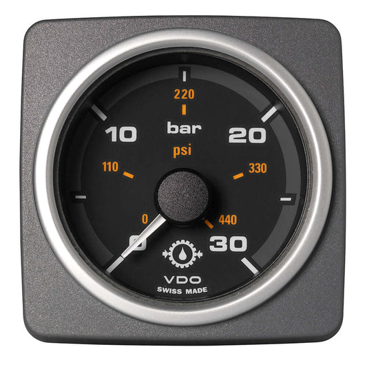 Veratron 52 MM (2-1/16") AcquaLink Transmission Oil Pressure 30 Bar/440 PSI - Black Dial  Bezel [A2C59501937] - wetsquad