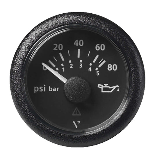 Veratron 52MM (2-1/16") ViewLine Oil Pressure Gauge 80 PSI/5 Bar - Black Dial  Round Bezel [A2C59514128] - wetsquad