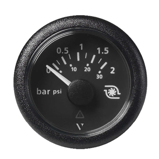 Veratron 52MM (2-1/16") ViewLine Boost Pressure Gauge 2 Bar/30 PSI - Black Dial  Round Bezel [A2C59514149] - wetsquad