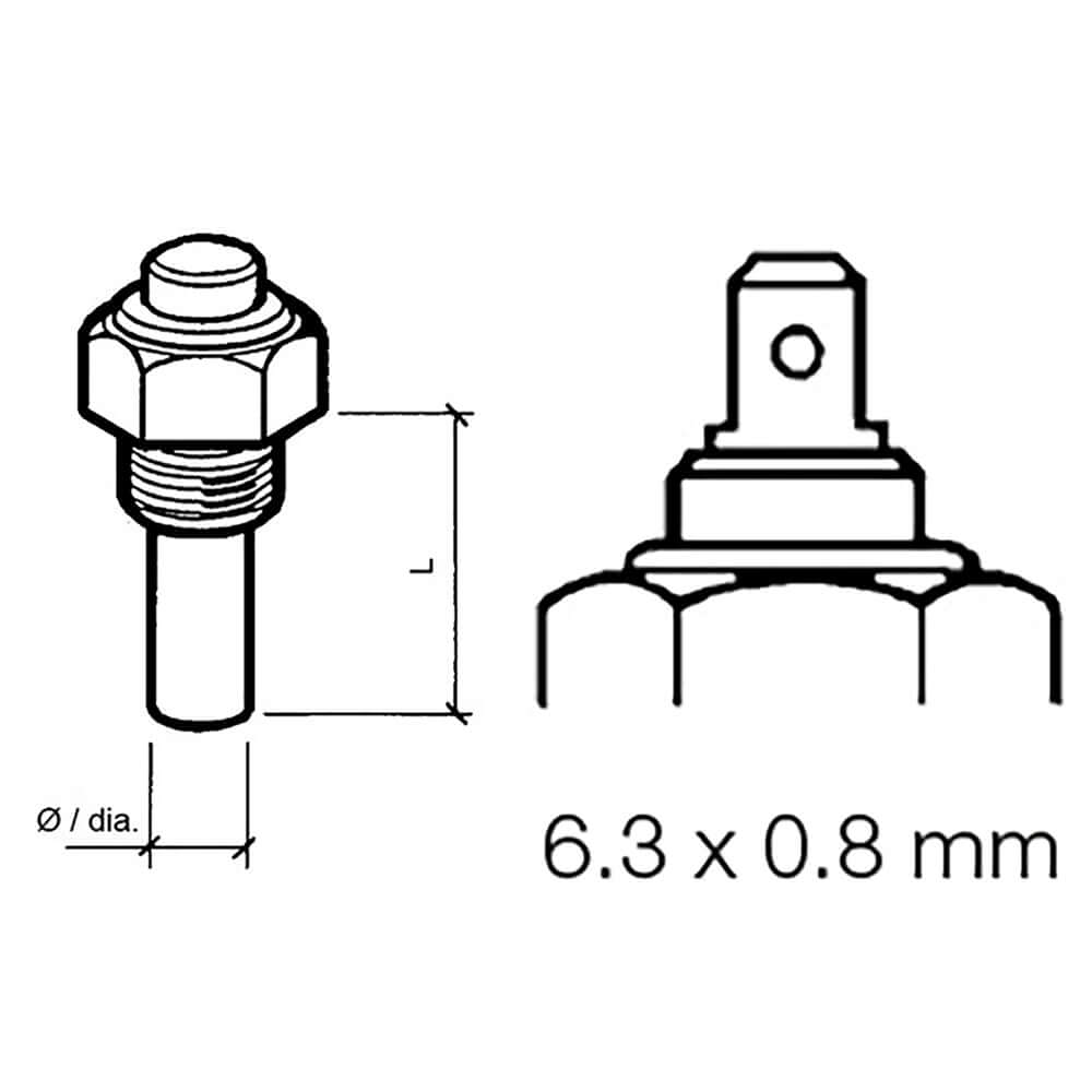 Veratron Engine Oil Temperature Sensor - Single Pole, Common Ground - 50-150C/120-300F - 6/24V - M14 x 1.5 Thread [323-801-004-002N] - wetsquad