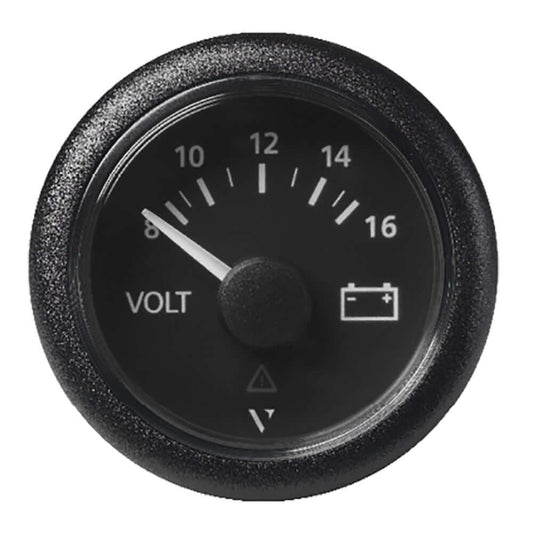 Veratron 52 MM (2-1/16") ViewLine Voltmeter - 8 to16V - Black Dial  Bezel [A2C59512545] - wetsquad