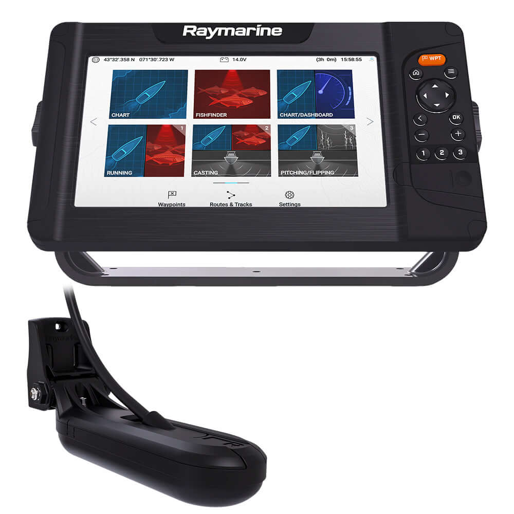 Raymarine Element 9 HV Combo w/HV-100 Transom Mount Transducer  Lighthouse North America Chart [E70534-05-102] - wetsquad