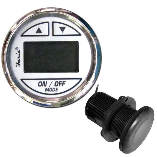 Faria Chesapeake White SS 2" Depth Sounder w/Thru-Hull Transducer [13894] - wetsquad