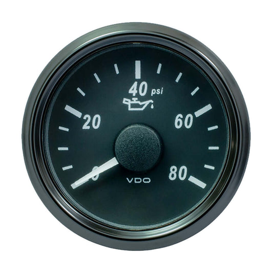 VDO SingleViu 52mm (2-1/16") Oil Pressure Gauge - 80 PSI - 240-33 Ohm [A2C3833230030] - wetsquad