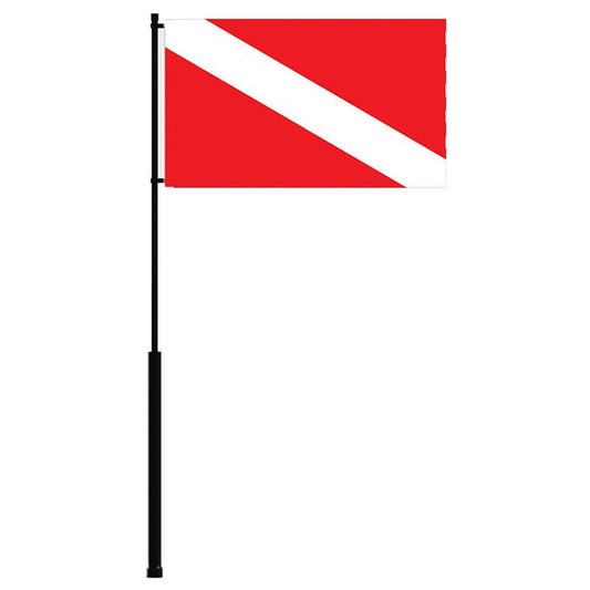 Mate Series Flag Pole - 36" w/Dive Flag [FP36DIVE] - wetsquad