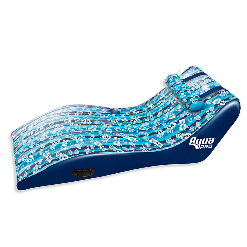 Floats - Aqua Leisure Ultra Cushioned Comfort Lounge Hawaiian Wave Print W/Adjustable Pillow [APL17014S2]