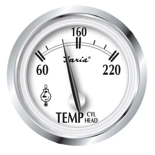 Faria Newport SS 2" Cylinder Head Temperature Gauge w/Sender - 60 to 220 F [25011] - wetsquad