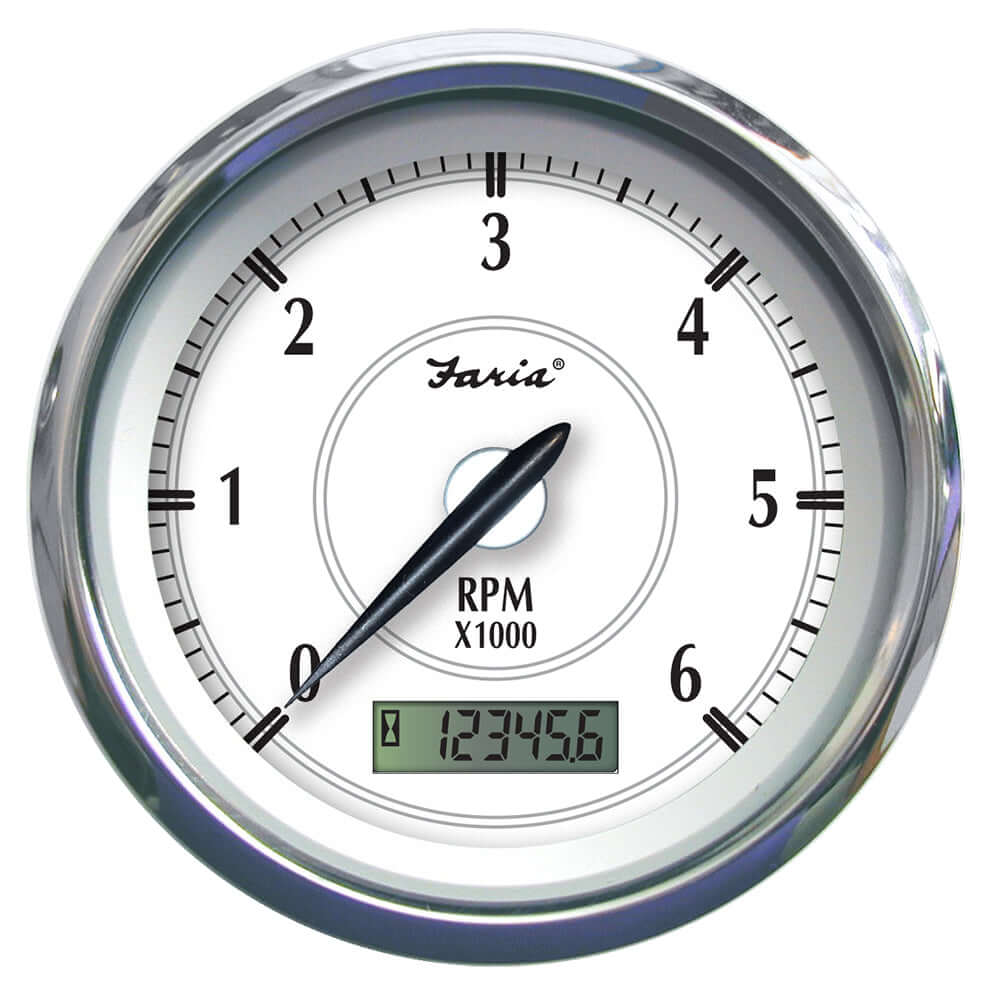 Faria Newport SS 4" Tachometer w/Hourmeter f/Gas Outboard - 7000 RPM [45005] - wetsquad