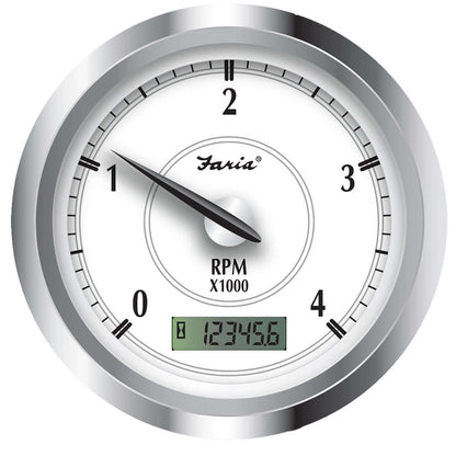 Faria Newport SS 4" Tachometer w/Hourmeter f/Diesel w/Magnetic Pick-Up - 4000 RPM [45006] - wetsquad