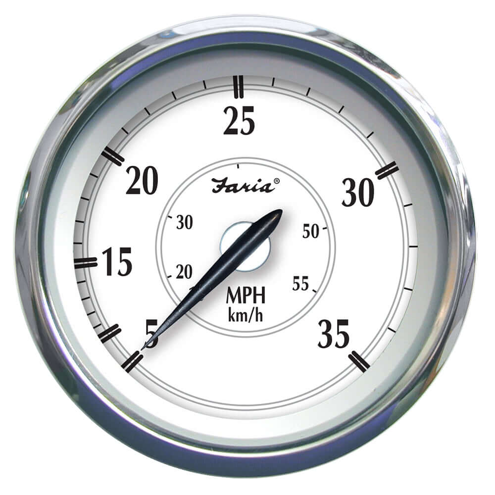 Faria Newport SS 4" Speedometer - 0 to 35 MPH [45008] - wetsquad