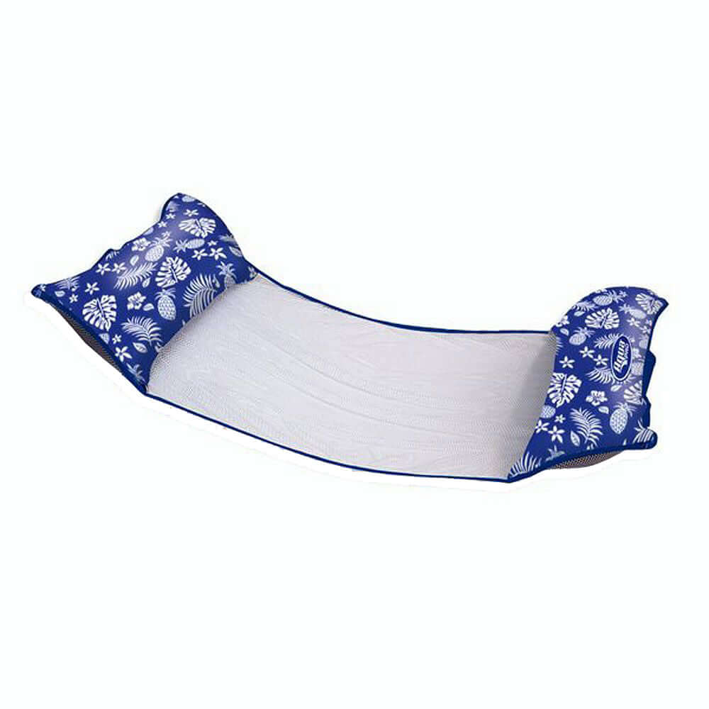 Floats - Aqua Leisure 4-In-1 Monterey Hammock Supreme XL 53" X 31.5" - Hibiscus Pineapple Royal Blue [APL18904S2]