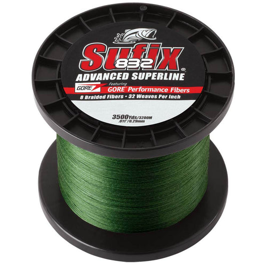 Sufix 832 Advanced Superline Braid - 30lb - Low-Vis Green - 3500 yds [660-430G] - wetsquad