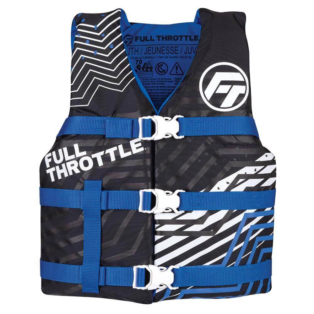 Life Vests - Full Throttle Youth Nylon Life Jacket - Blue/Black [112200-500-002-22]