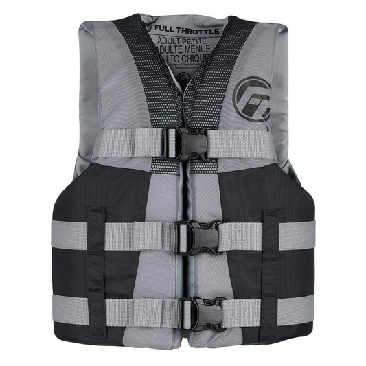 Life Vests - Full Throttle Teen Nylon Life Jacket - Grey/Black [112200-701-010-22]