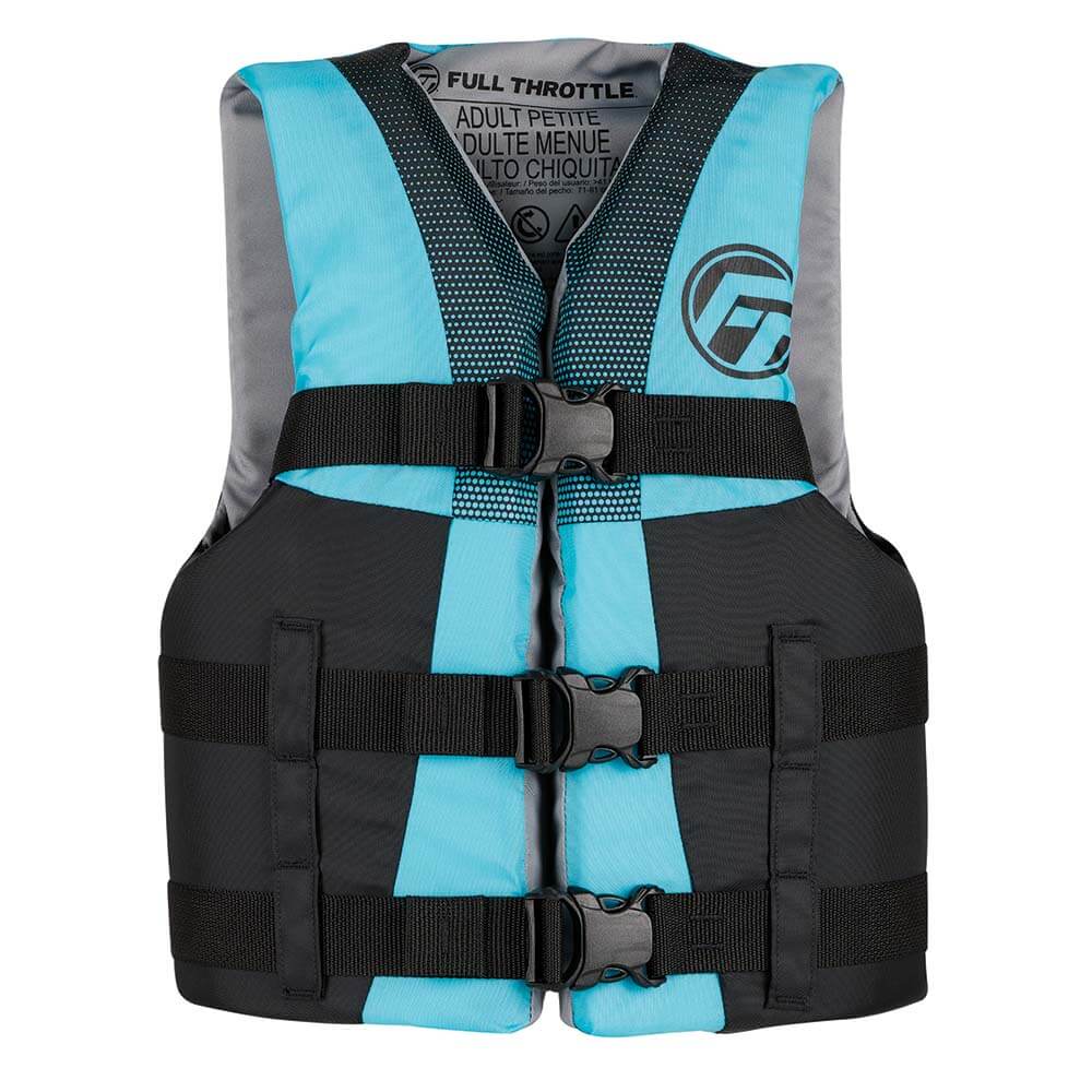 Life Vests - Full Throttle Teen Nylon Life Jacket - Aqua/Black [112200-505-010-22]