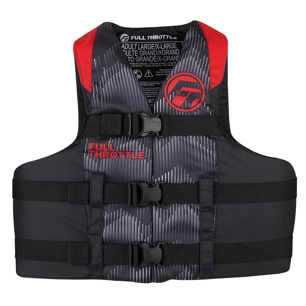 Life Vests - Full Throttle Adult Nylon Life Jacket - 2XL/4XL - Red/Black [112200-100-080-22]