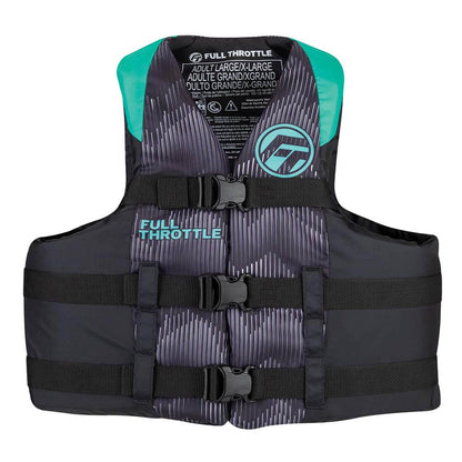 Life Vests - Full Throttle Adult Nylon Life Jacket - S/M - Aqua/Black [112200-505-030-22]