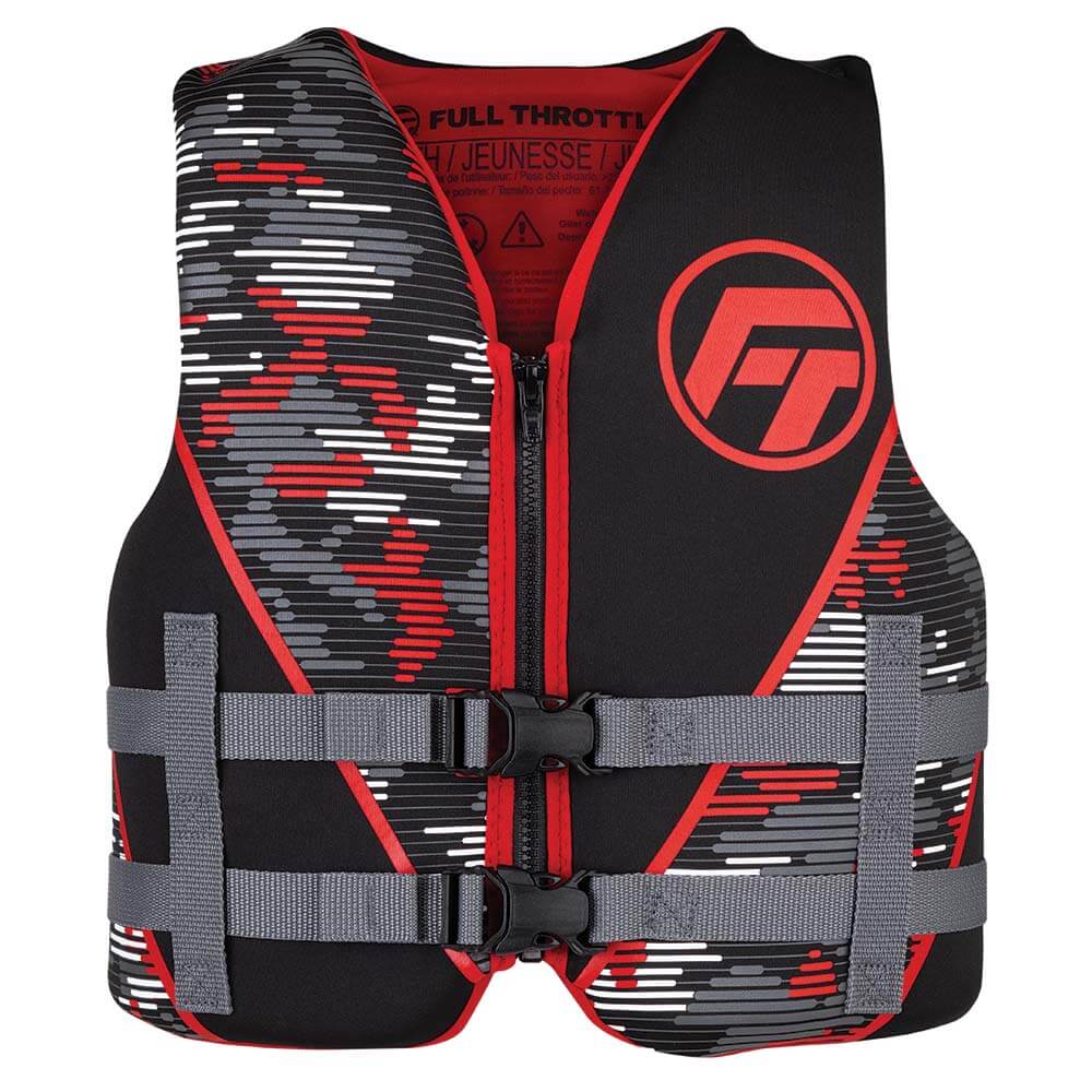 Life Vests - Full Throttle Youth Rapid-Dry Life Jacket - Red/Black [142100-100-002-22]