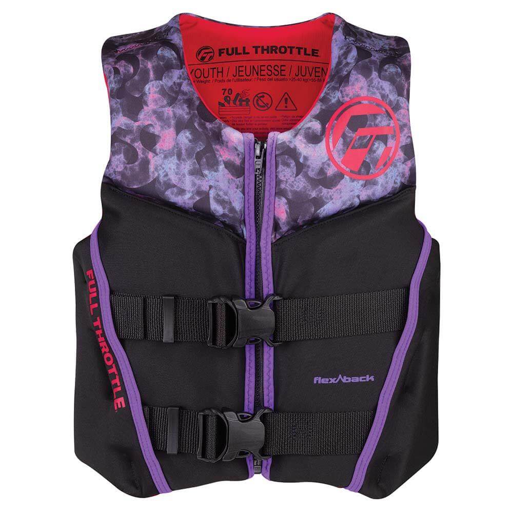 Life Vests - Full Throttle Youth Rapid-Dry Flex-Back Life Jacket - Pink/Black [142500-105-002-22]