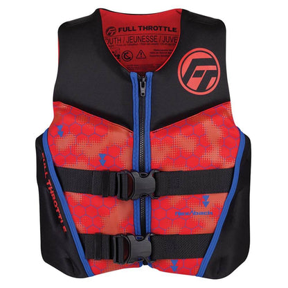 Life Vests - Full Throttle Youth Rapid-Dry Flex-Back Life Jacket - Red/Black [142500-100-002-22]