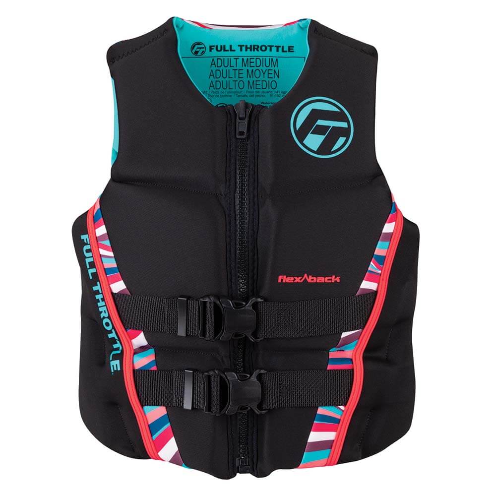 Life Vests - Full Throttle Womens Rapid-Dry Flex-Back Life Jacket - Womens XS - Pink/Black [142500-105-810-22]