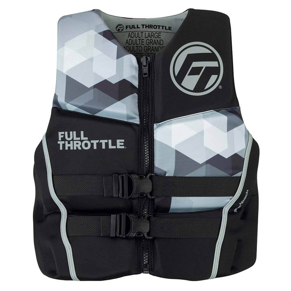 Life Vests - Full Throttle Mens Rapid-Dry Flex-Back Life Jacket - M - Black/Grey [142500-701-030-22]