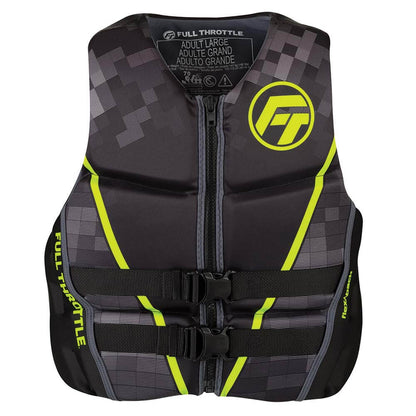 Life Vests - Full Throttle Mens Rapid-Dry Flex-Back Life Jacket - L - Black/Green [142500-400-040-22]
