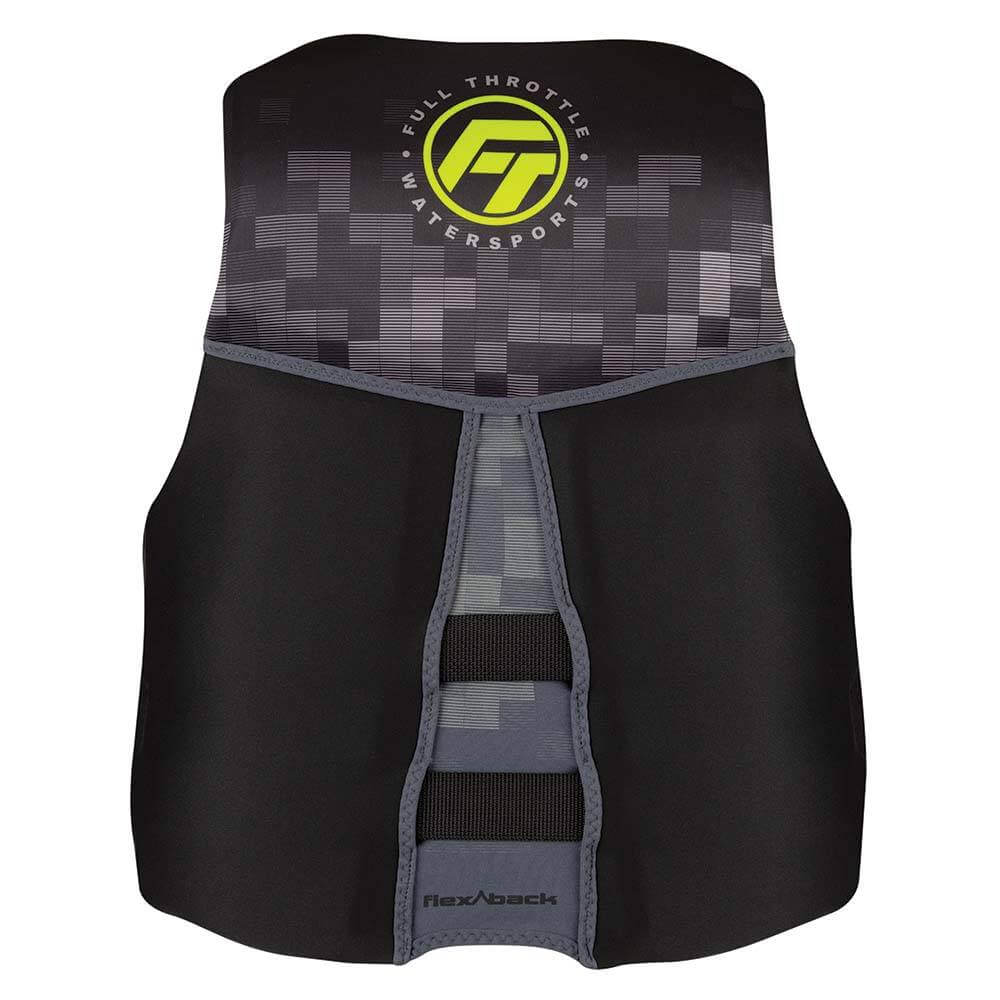 Life Vests - Full Throttle Mens Rapid-Dry Flex-Back Life Jacket - 2XL - Black/Green [142500-400-060-22]