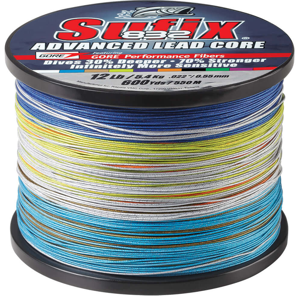 Sufix 832 Advanced Lead Core - 12lb - 10-Color Metered - 600 yds [658-312MC] - wetsquad