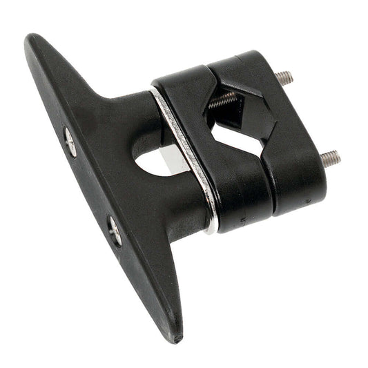 Barton Marine Stanchion Cleat with black nylon jaws for 1-inch tubes, fits in seconds.