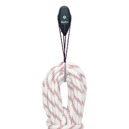 Barton Marine Line Tamer in grey, holding coiled rope, prevents snagging, fits 7.87" diameter ropes.